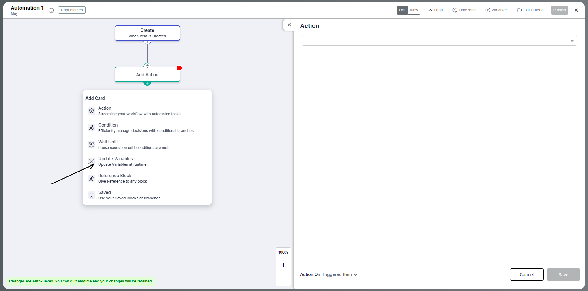 If-Else blocks and split percentage controls in automation