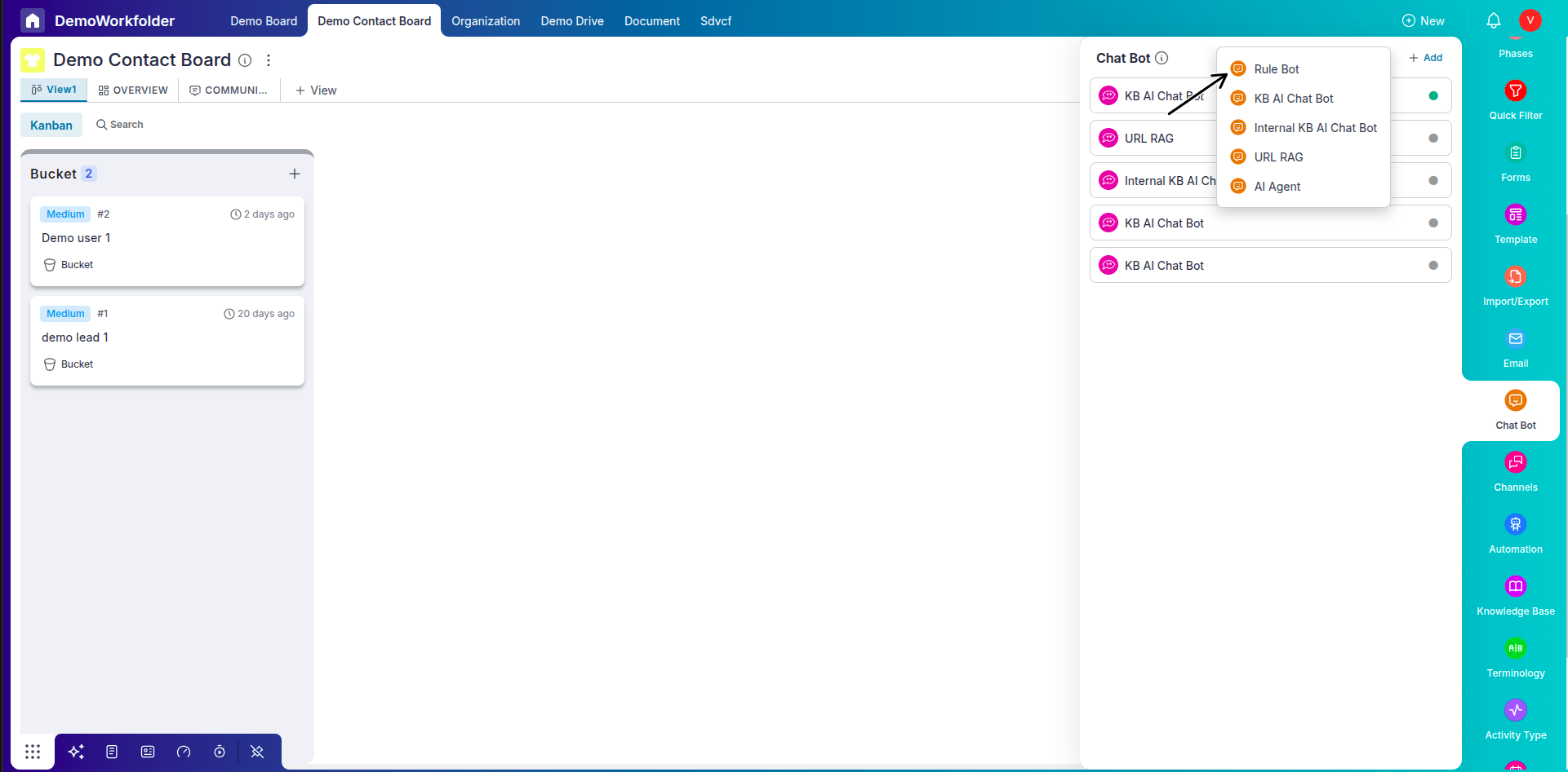 Rulebot decision logic configuration