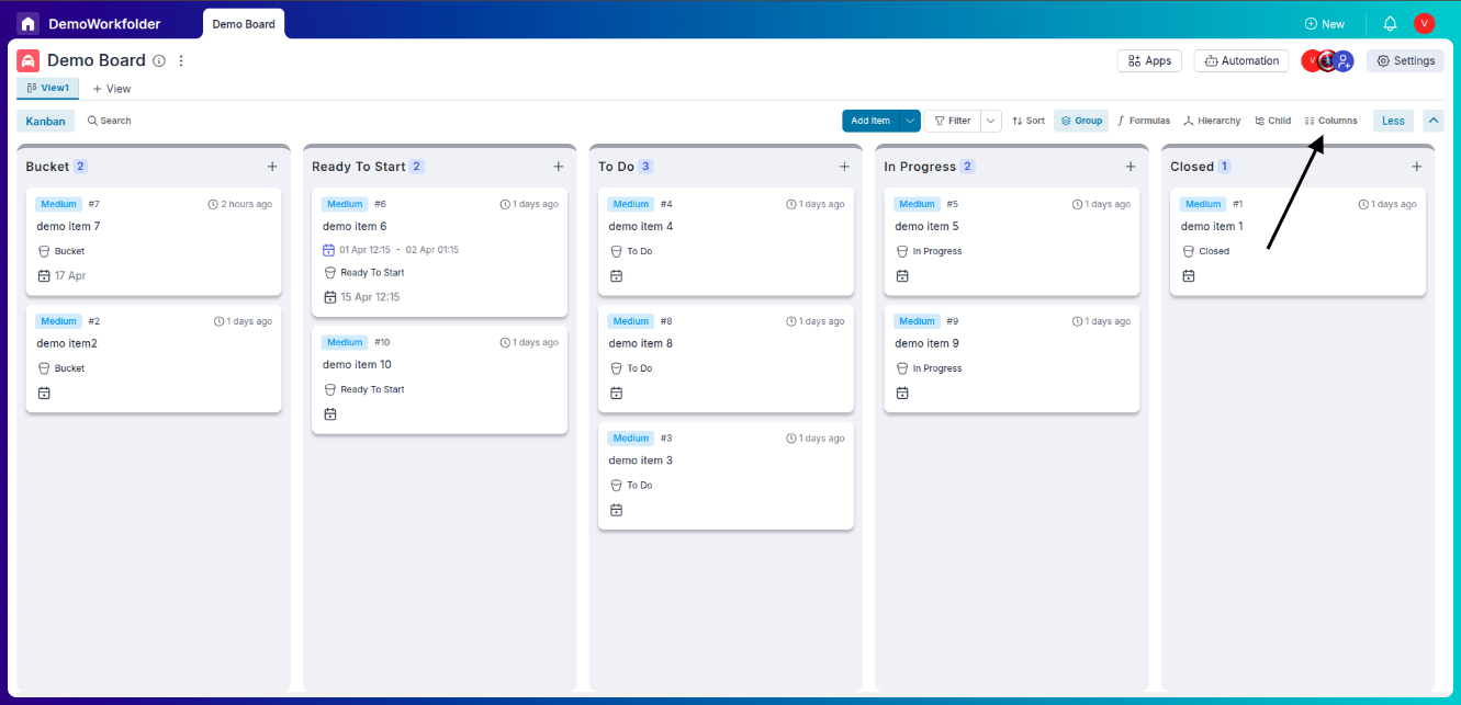select specific custom attributes you want to display directly on the Kanban cards