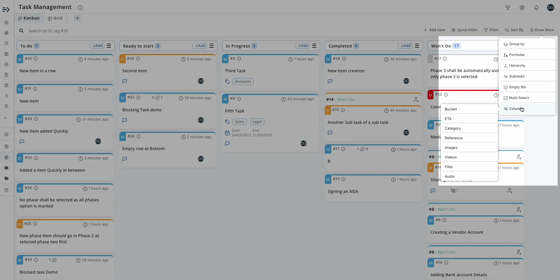 select specific custom attributes you want to display directly on the Kanban cards