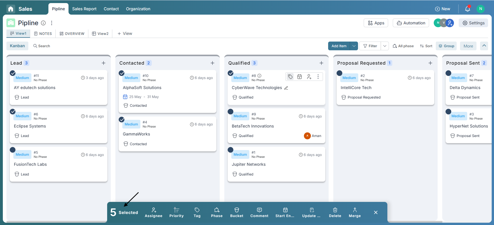 Selecting Multiple Items in Pronnel