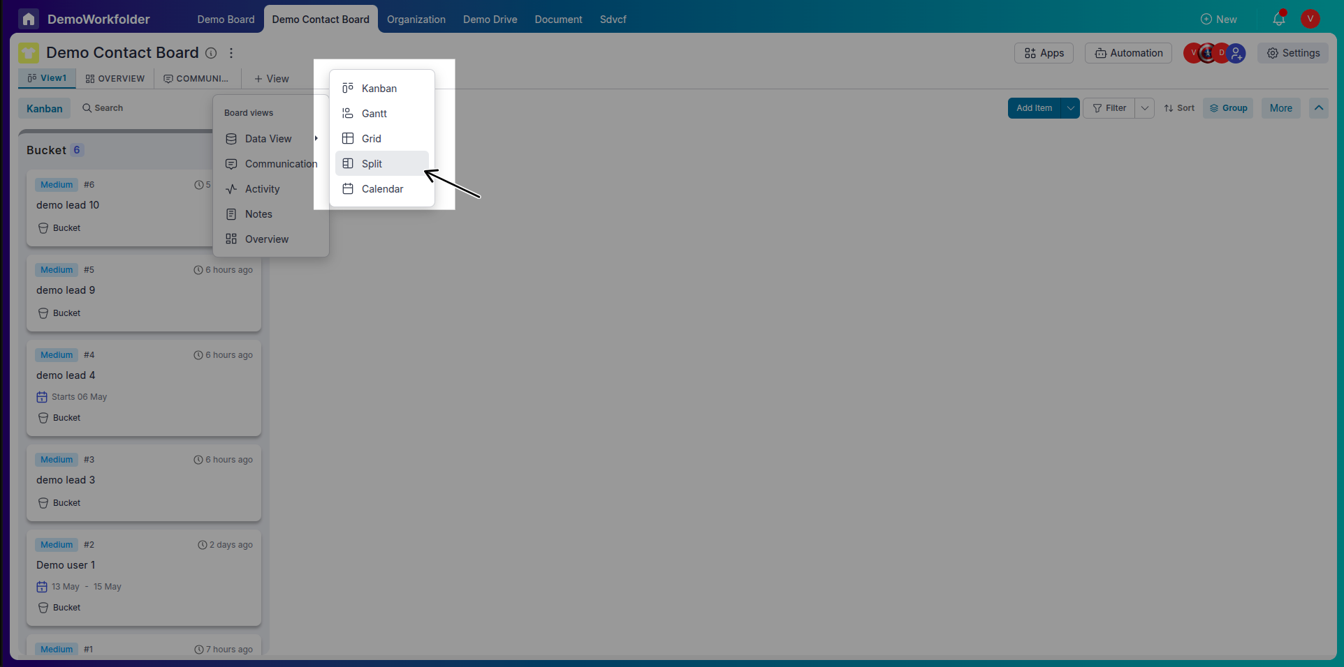 Split View Selector