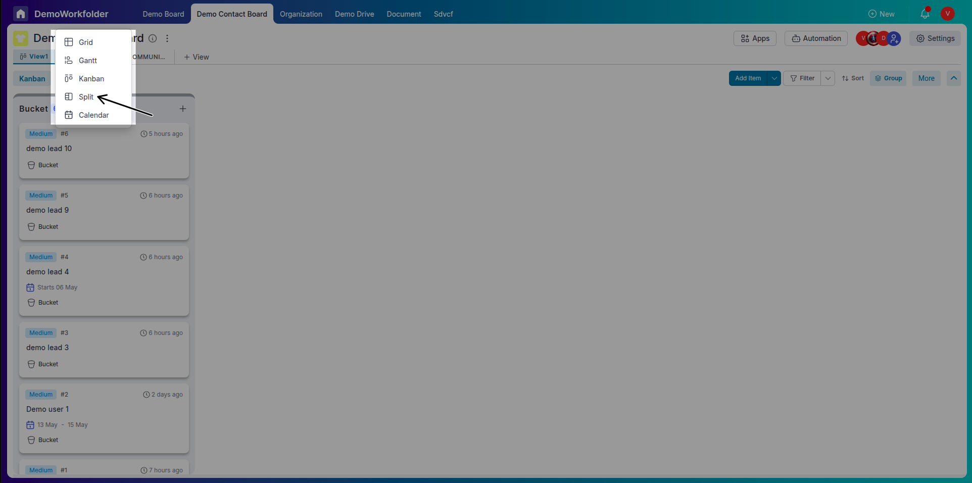 Split View Selector