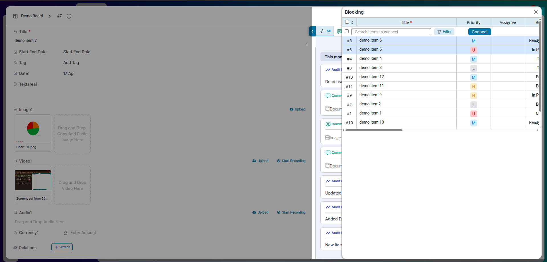  Task dependency option shows upfront on the ticket that actual task is either “blocking” or “blocked by” some other task.