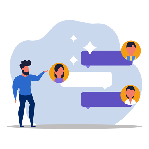 Team members share files, images, and videos in internal chat for enhanced collaboration.