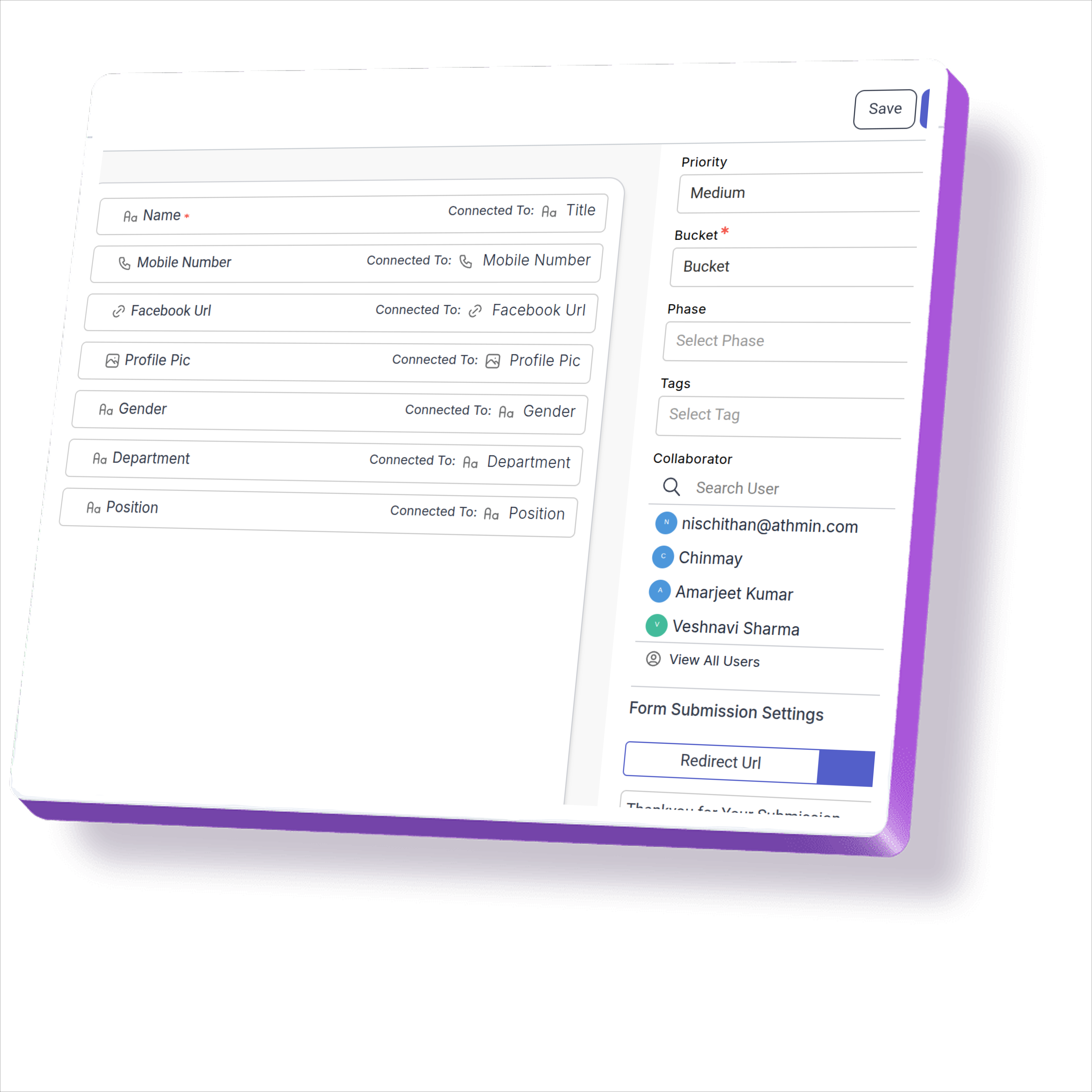 A customizable intake form interface for task requests, complaints, and information gathering.