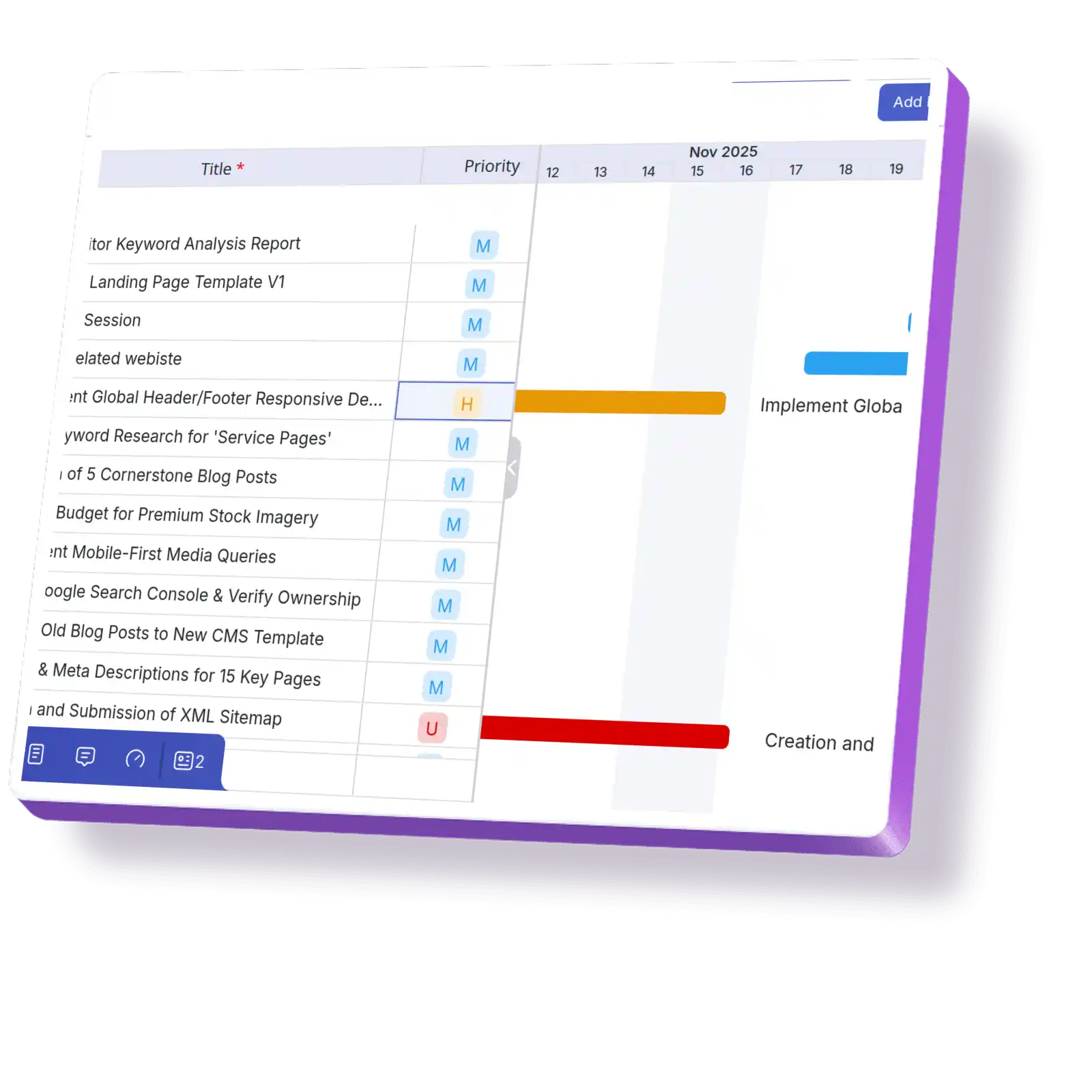 Multiple Views feature to customize their project management with Kanban, Grid, Gantt, Split, Calendar, Activity, and Overview.