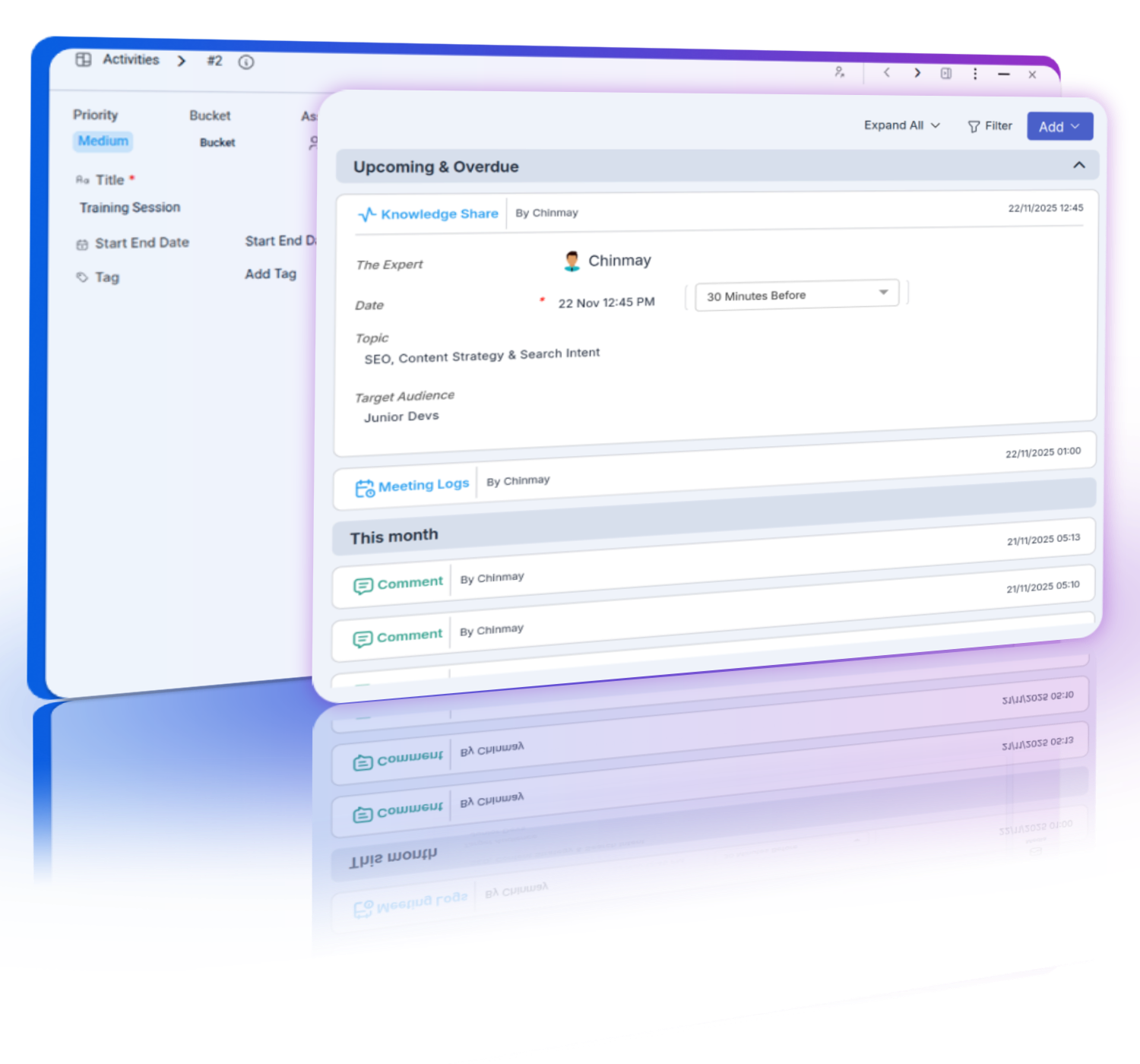 Sharing files and tracking changes in Pronnel with comments and detailed audit logs.