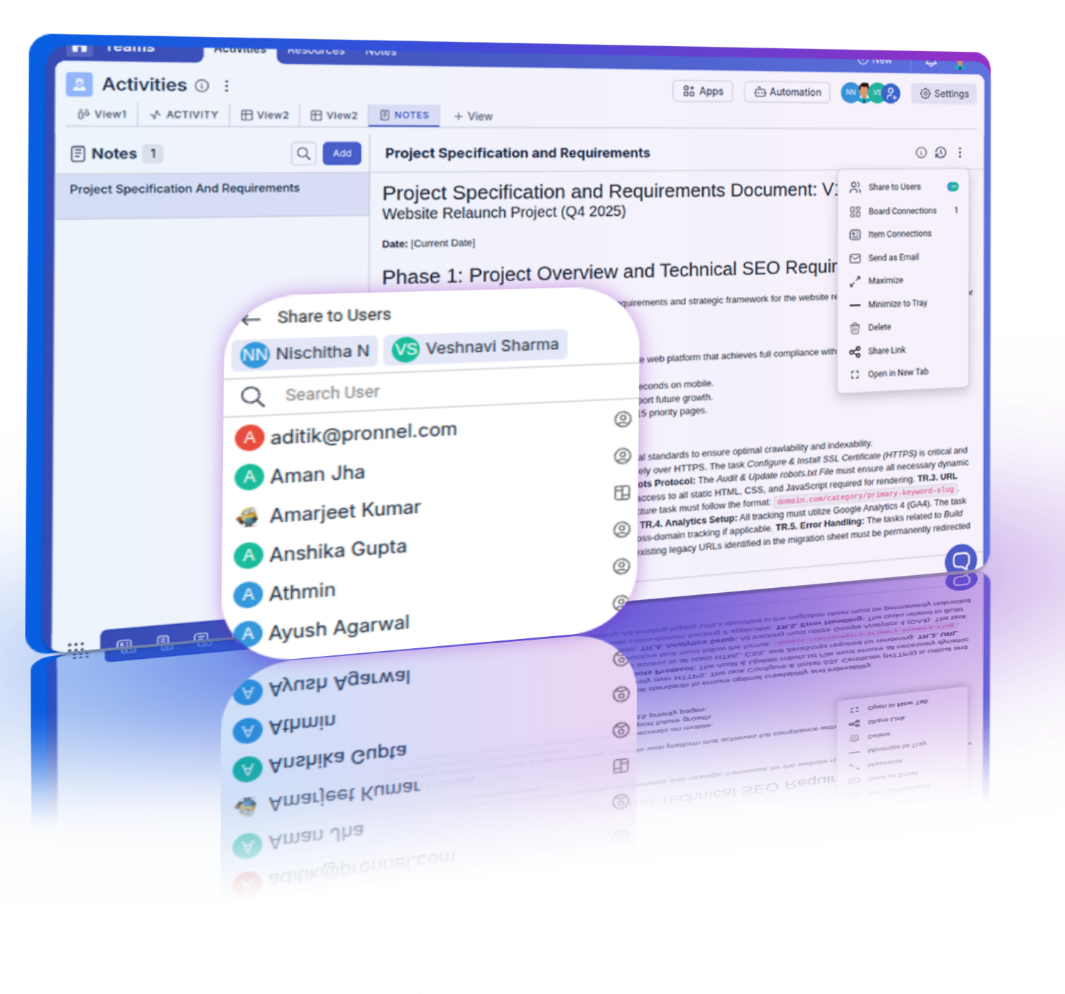 An individual user creating and managing personal notes, showcasing flexible sharing and privacy controls.