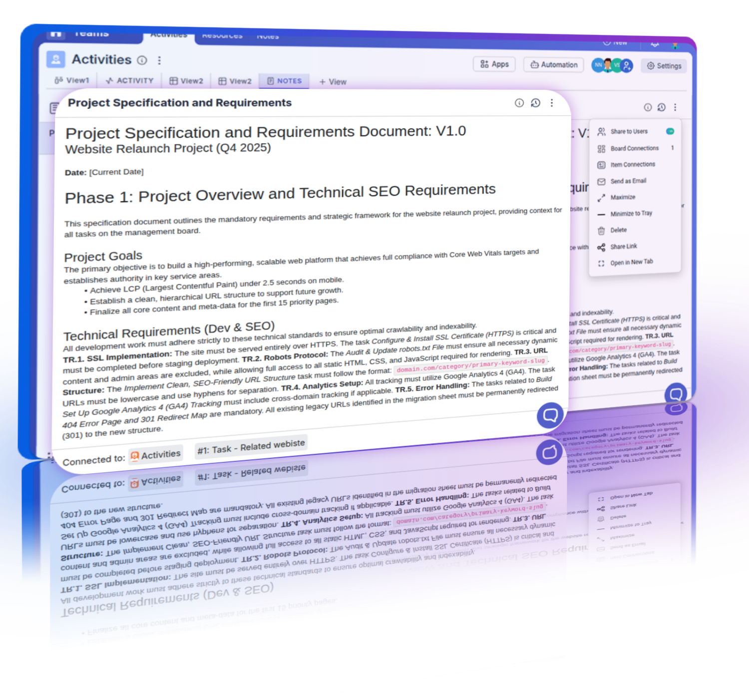 Team members experience real-time updates and instant feedback on notes, ensuring unified collaboration across devices.