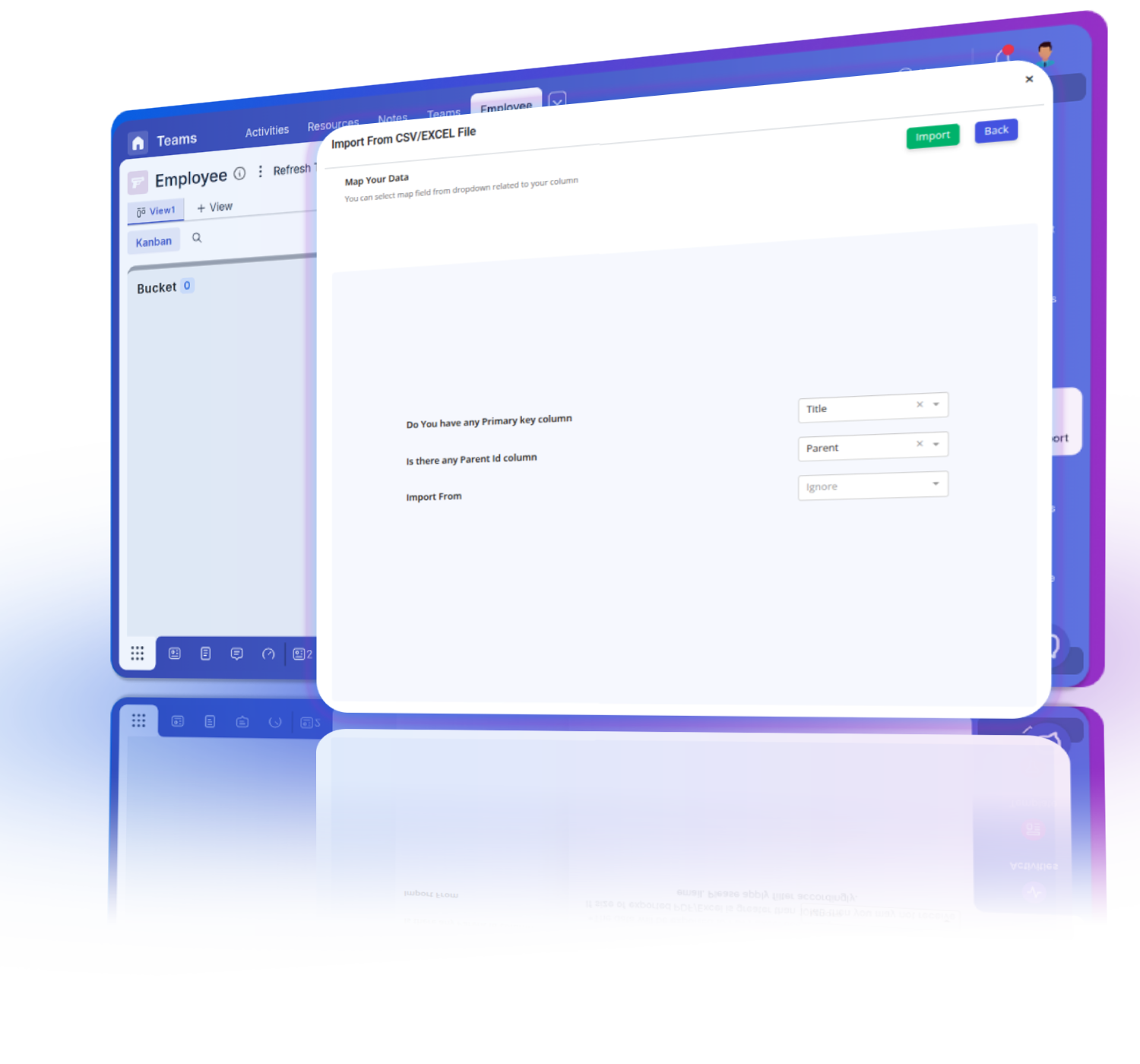 Hierarchical data import preserving relationships between epics, stories, and tasks.