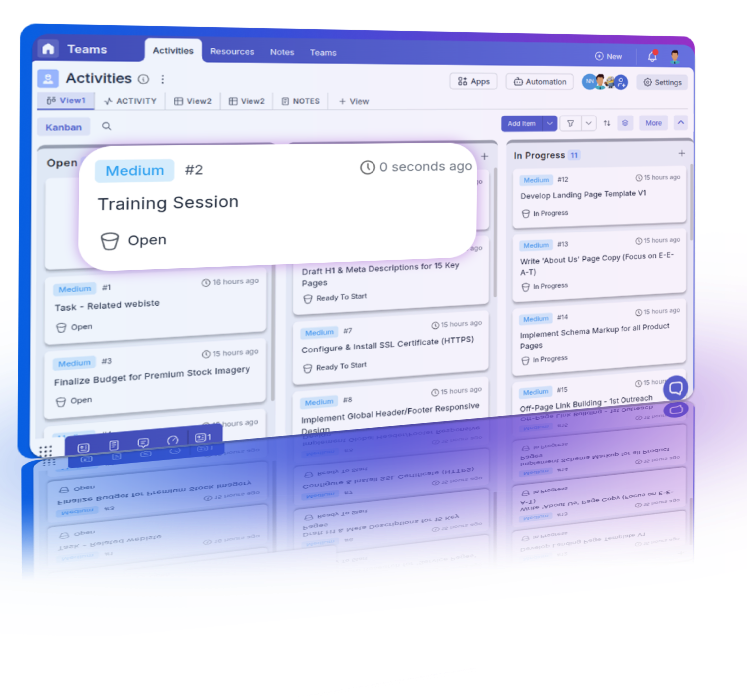 Team members creating workflows using a drag-and-drop interface for easy customization and management