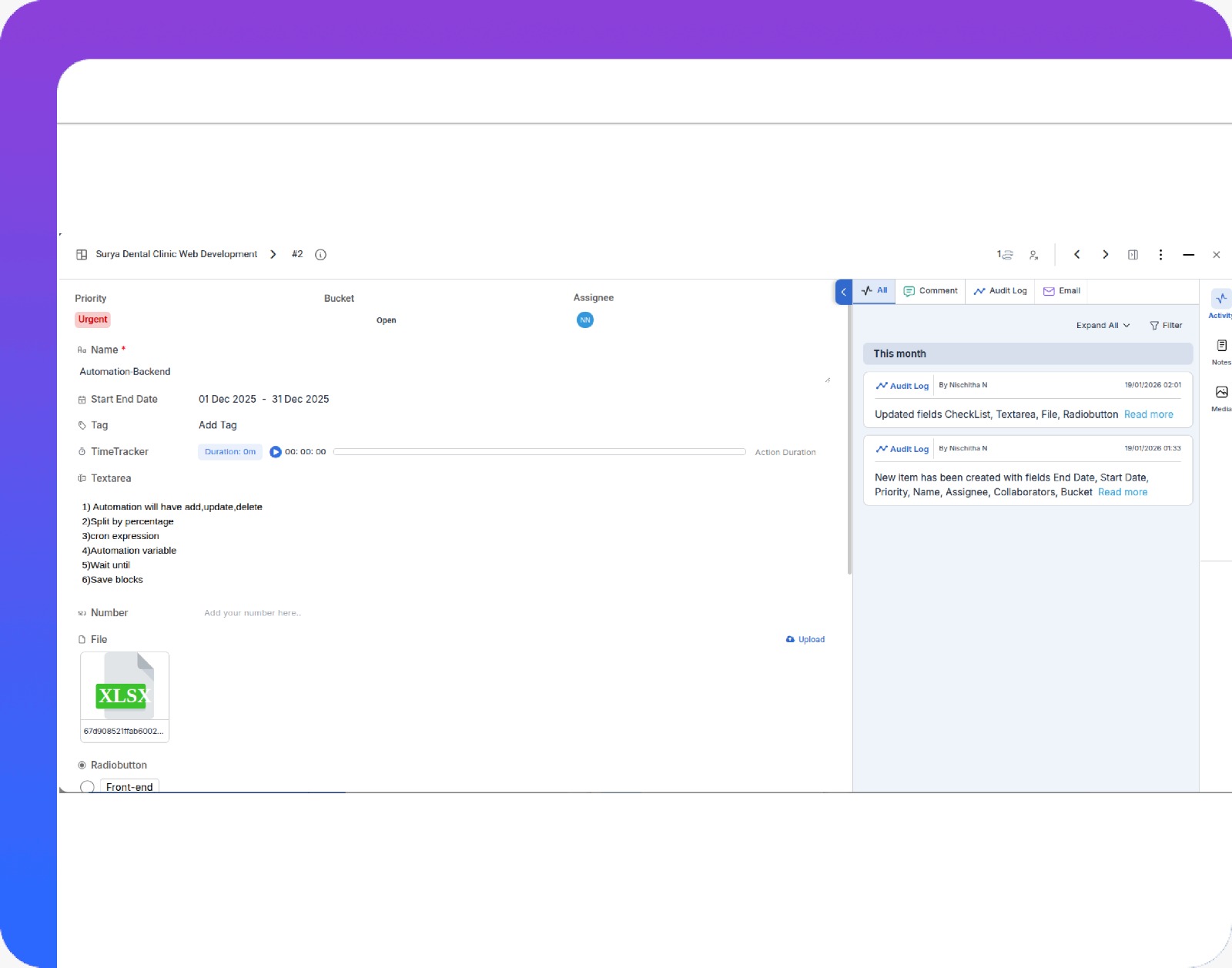 Tasks connected to collaboration channels.