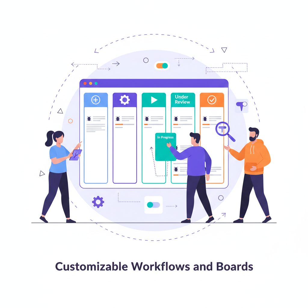 Custom bug workflows on boards.
