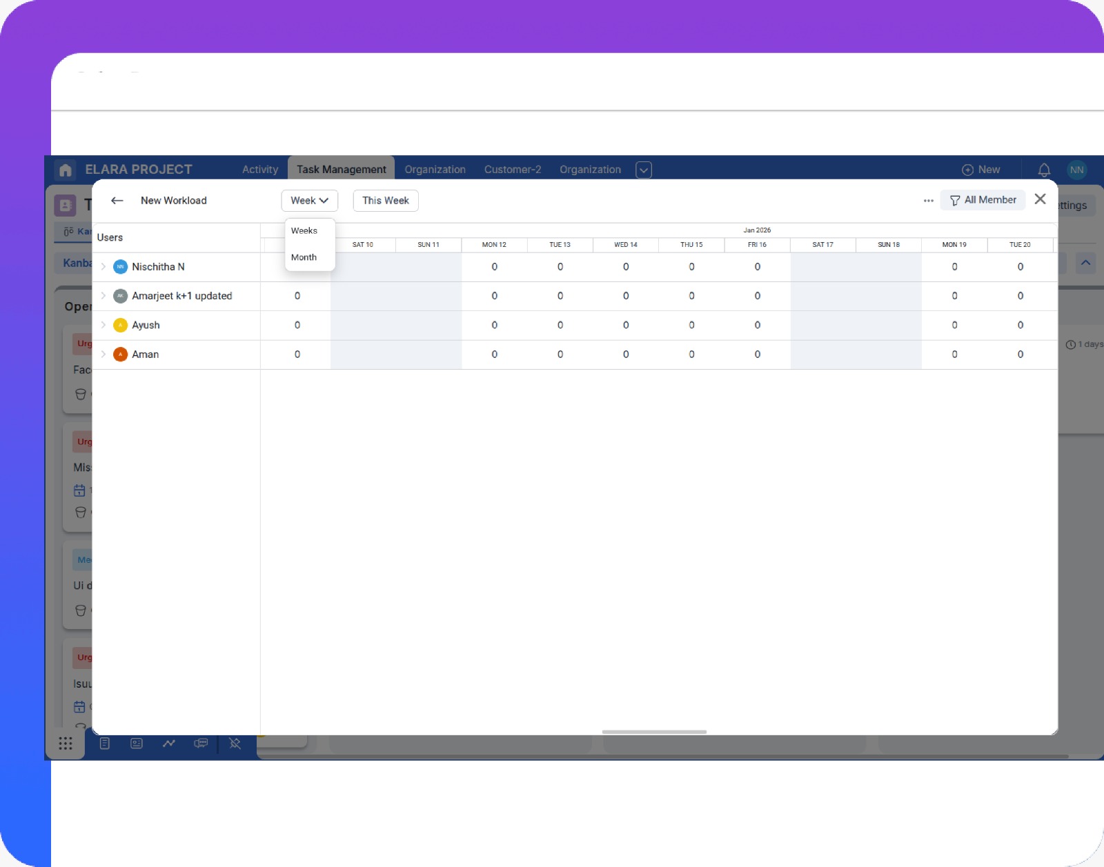 Manager rebalancing tasks across team members.
