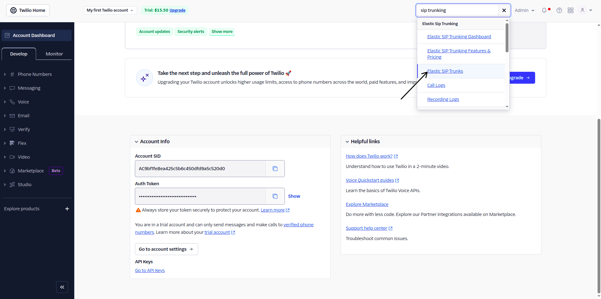 Twilio SIP Termination URI