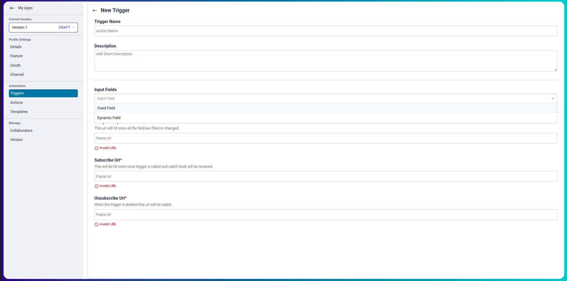 Unsubscribe URL setup