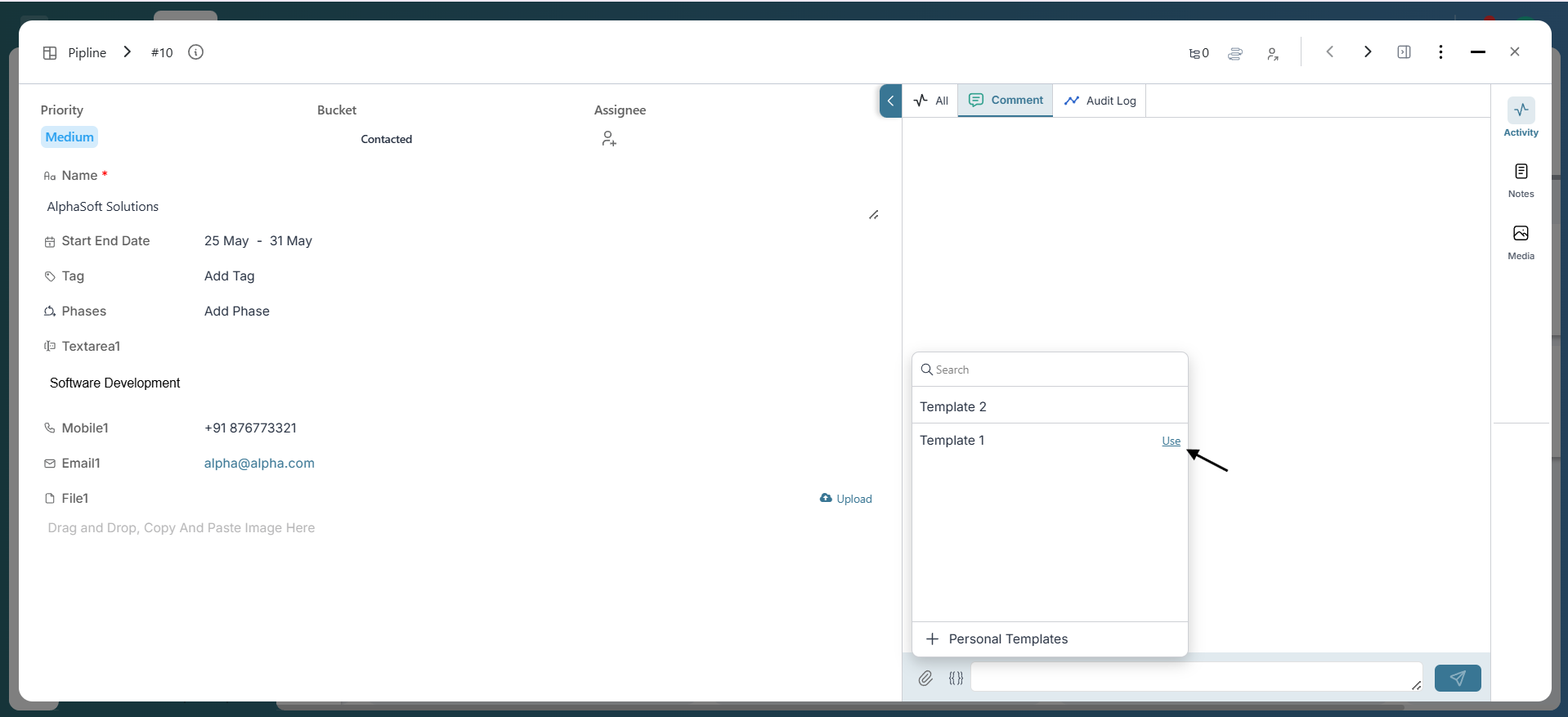 Using a Canned Message in Pronnel