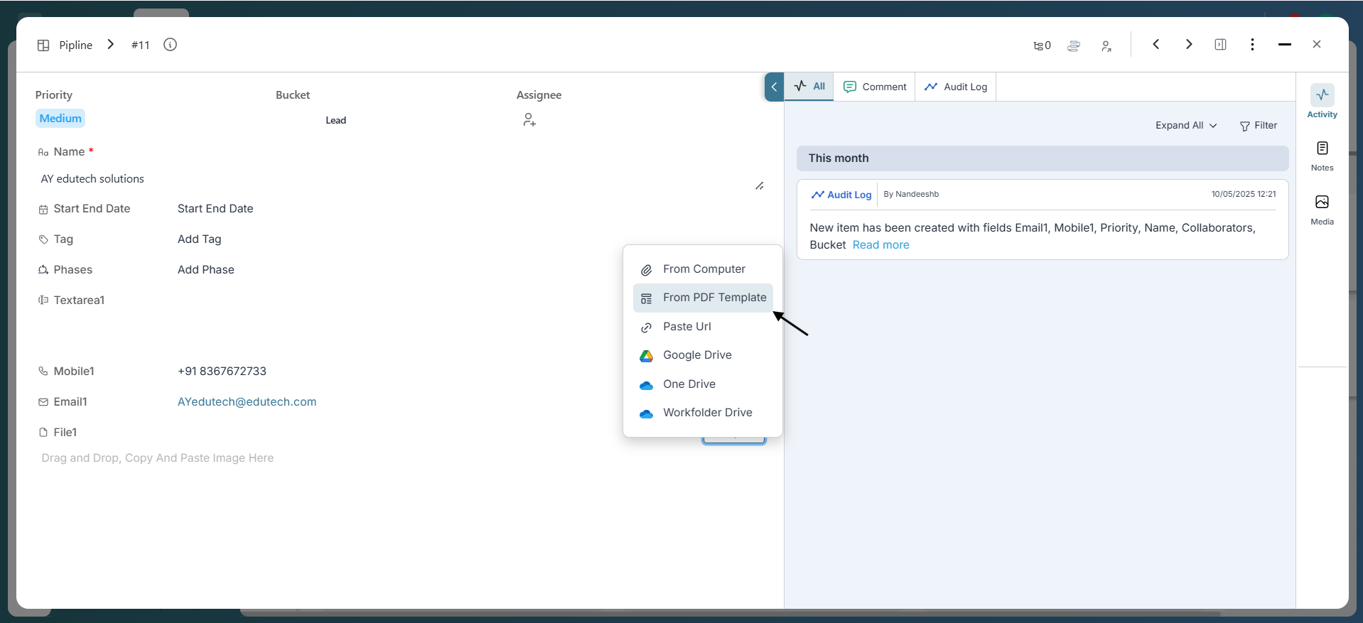 Using PDF Template in Pronnel