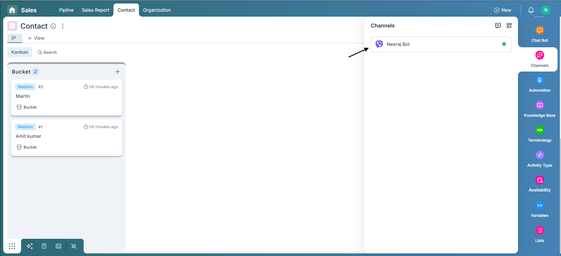 Click on connect button to successfully complete the viber bot integration with Pronnel