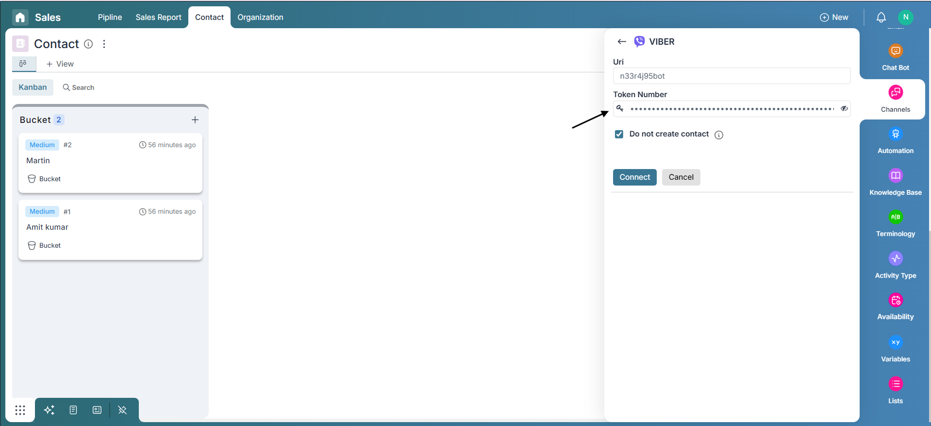 Paste the Token Number obtained from the above steps