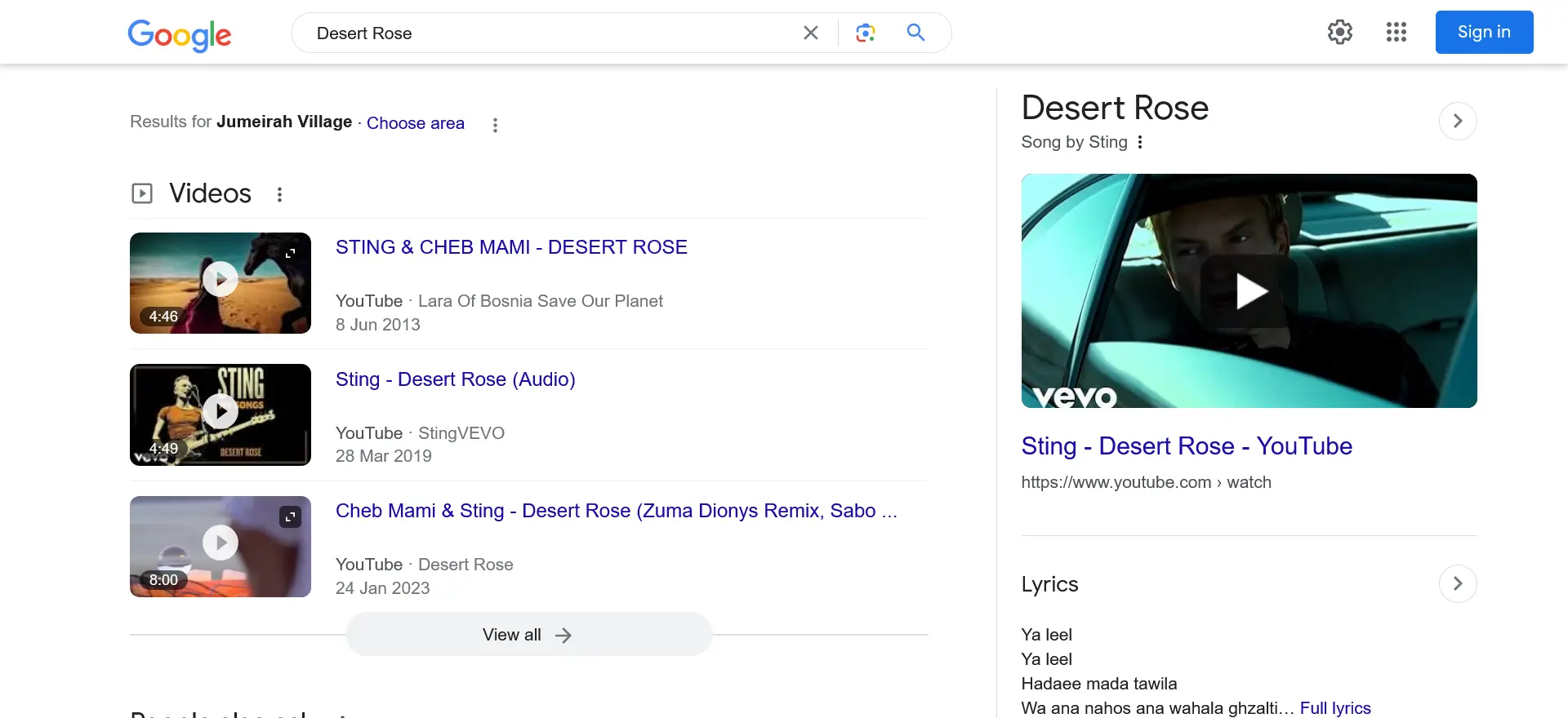 Video in Search Engine. Video Carousel Search Results.
