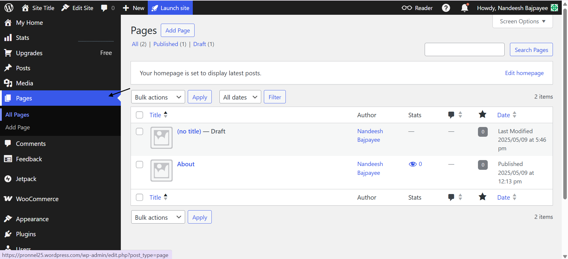 Add a Wordpress Page