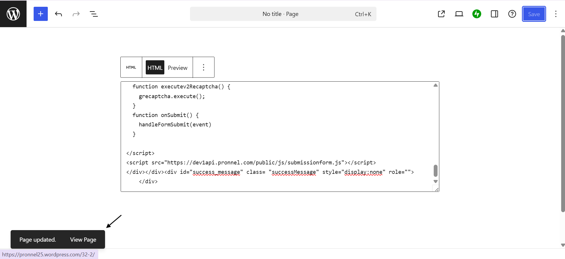 Test the Form Page